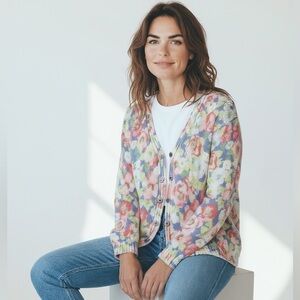 United Colors Of Benetton Multicolor Floral Cardigan